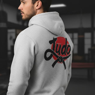 Judo Borstel Schrift en Zwarte Band – Rijzende Zon Hoodie