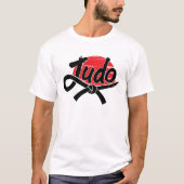 Judo Brush Script and Black Belt – Rising Sun T-shirt (Voorkant)