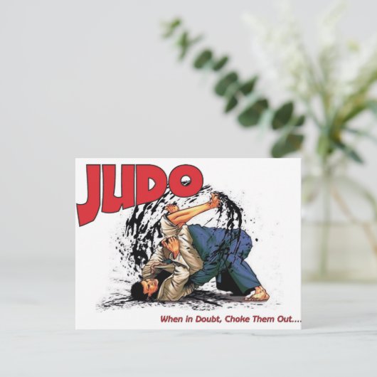 Judo Choke Out Briefkaart (Staand voorkant)