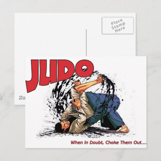 Judo Choke Out Briefkaart (Voorkant / Achterkant)