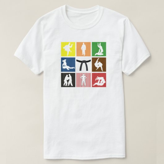 Judo Color Belt Pop Art Judokas Silhouette T-shirt (Design voorkant)