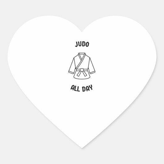 Judo de hele dag hart sticker (Voorkant)