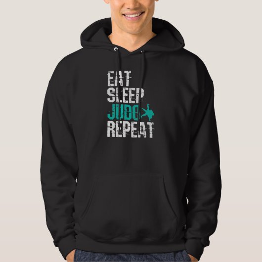 Judo Eat Sleep Judo Repat Hoodie (Voorkant)