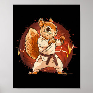 Judo Eekhoorn Hartslag Kickboksen Taekwondo Poster
