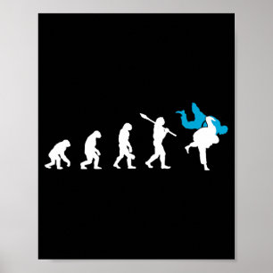 Judo Evolutie Cool Judoka Retro Cadeau Poster