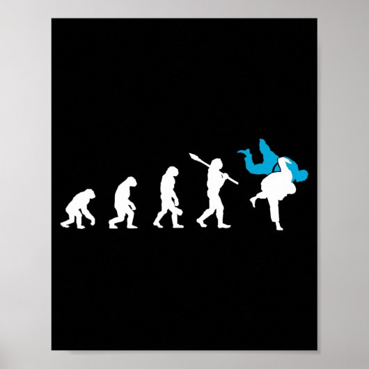 Judo Evolutie Cool Judoka Retro Cadeau Poster (Voorkant)