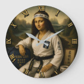 Judo Funny Mona Lisa Martial Arts Gift Grote Klok (Voorkant)