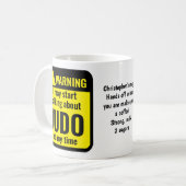 Judo Funny Personalized Warning Koffiemok (Voorkant links)