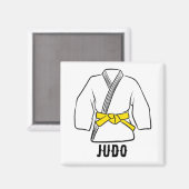 Judo gele riem promotie viering magneet (Voorkant / Achterkant)