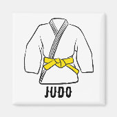Judo gele riem promotie viering magneet (Voorkant)