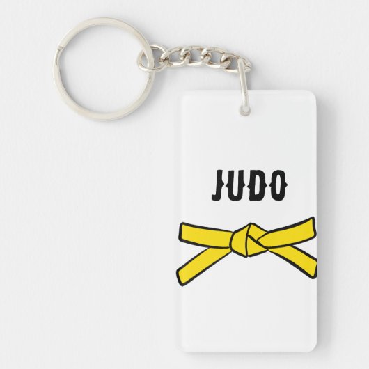 Judo gele riem promotie viering sleutelhanger (Voorkant)
