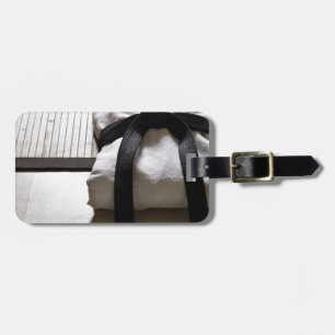 Judo Gi over Tatami mat Bagagelabel