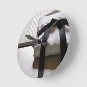 Judo Gi over Tatami mat Ronde Klok (Hoek)