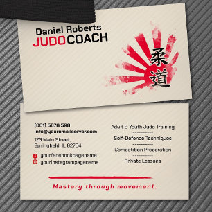 Judo-instructeur - Kanji en Judoka Visitekaartje