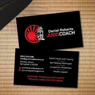 Judo-instructeur - Kanji en Rijzende Zon Visitekaartje