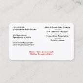 Judo instructor - Black Belt and sun  Visitekaartje (Achterkant)