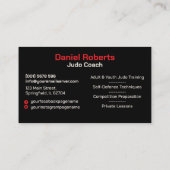 Judo instructor - Black Belt and sun Visitekaartje (Achterkant)