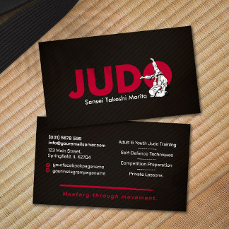 Judo instructor - Kanji and Judoka Visitekaartje