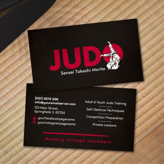 Judo instructor - Kanji and Judoka  Visitekaartje