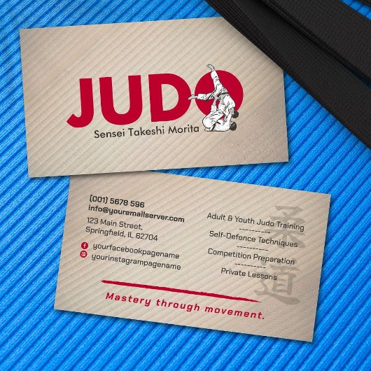 Judo instructor - Kanji and Judoka  Visitekaartje