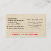 Judo instructor - Kanji and Judoka  Visitekaartje (Achterkant)