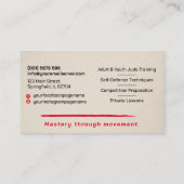 Judo instructor - Kanji and Judoka  Visitekaartje (Achterkant)