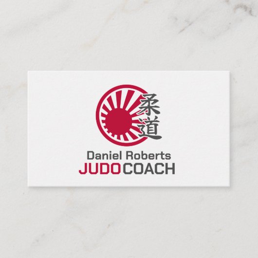 Judo instructor - Kanji and Rising Sun Visitekaartje (Voorkant)