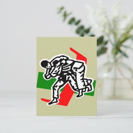 judo ju jitsu briefkaart (Staand voorkant)