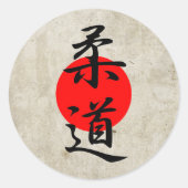 Judo - Juudou Ronde Sticker (Voorkant)