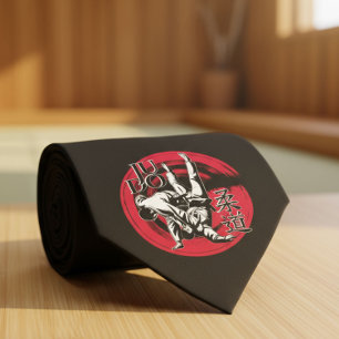 Judo Kanji en Rijzende Zon Worp Stropdas