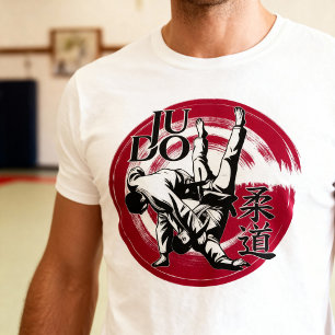 Judo Kanji en Rijzende Zon Worp - Vechtkunsten T-shirt