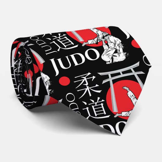 Judo Kanji, Judoka, Torii gates pattern Stropdas (Opgerold)