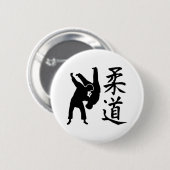 Judo kanji ronde button 5,7 cm (Voorkant /achterkant)