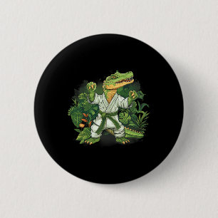 Judo Krokodil Natuur Kickboksen Taekwondo Martial Ronde Button 5,7 Cm