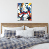 Judo kubisme canvas afdruk (Insitu (Slaapkamer))