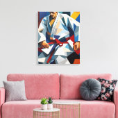 Judo kubisme canvas afdruk (Insitu (Woonkamer))