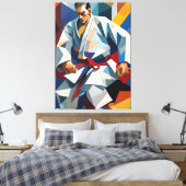 Judo kubisme canvas afdruk (Insitu (Slaapkamer))