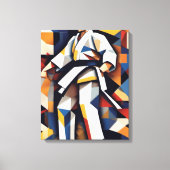 Judo kubisme canvas afdruk (Voorkant)