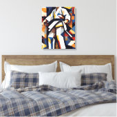 Judo kubisme canvas afdruk (Insitu (Slaapkamer))