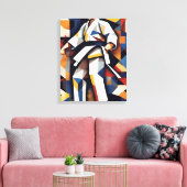 Judo kubisme canvas afdruk (Insitu (Woonkamer))