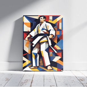 Judo kubisme canvas afdruk