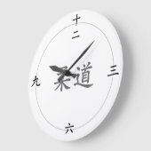 Judo large round clock met Chinese numbers Grote Klok (Hoek)