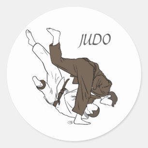 Judo lederen stijl ronde sticker