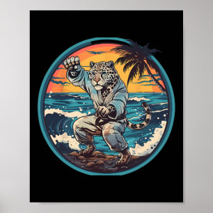 Judo Luipaard Natuur Kickboksen Taekwondo Martial Poster