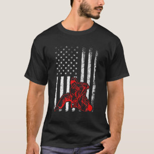 Judo Martial Art Lover Retro American Flag Judo 4T T-shirt