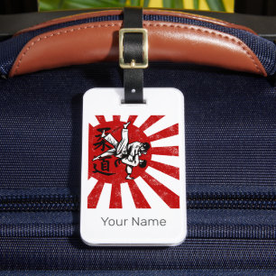 Judo Martial Arts Japans Retro Design Bagagelabel