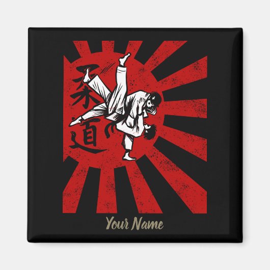 Judo Martial Arts Japans Retro Design Magneet (Voorkant)