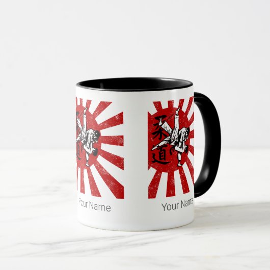 Judo Martial Arts Japans Retro Design Mok (Voorkant rechts)