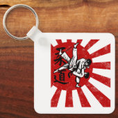 Judo Martial Arts Japans  Retro Design Sleutelhanger (Voorkant)