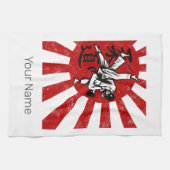 Judo Martial Arts Japans  Retro Design Theedoek (Horizontaal)